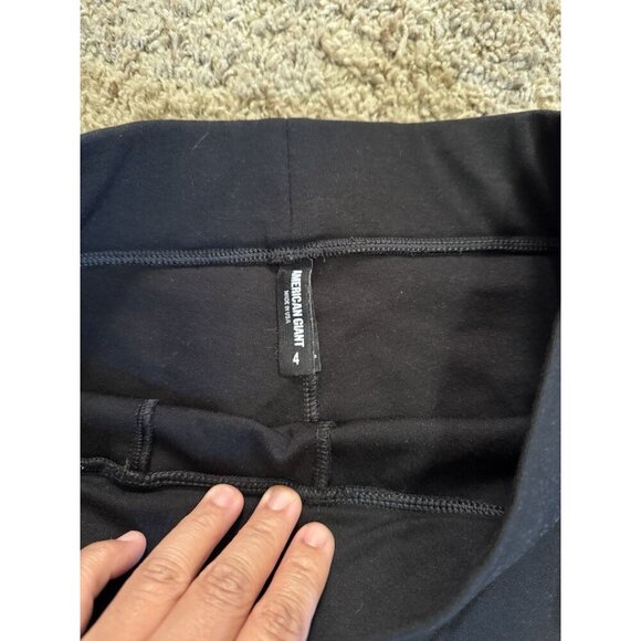 AMERICAN GIANT Black Flared Leggings Pants Pull On Ankle Yoga Casual Sz 4 28x24 - Picture 4 of 10